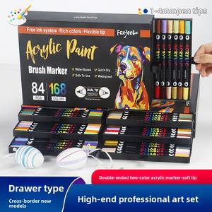 Juego de marcadores acrílicos de 168 colores, cabeza suave, doble cabeza, bolígrafo de pintura DIY, marcador de pizarra blanca para estudiantes, uso de dibujo de grafiti artístico - Product Image 5