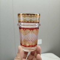 Vente en gros Teeglaser marocain traditionnel 6oz Set Nejra Tasse en verre Lot de 6 Café Thé Eau Potable Verre Coloré Gobelet