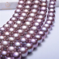 En gros 12-14mm rose et lavande couleur ronde forme naturelle Edison perle d'eau douce brin perle de femmes