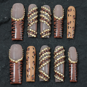 Diamantes de imitación franceses decorados ABS Press-On <span class=keywords><strong>uñas</strong></span> artificiales de moda 24 piezas por juego boca de pato para Instagram-Friendly 'Ins' Finger - Product Image 3