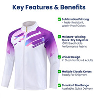 Veste de survêtement personnalisée pour homme, entièrement zippée, col montant, sublimée, séchage rapide, coupe-vent, pour l'échauffement sportif, avec broderie de logo OEM et impression DTG