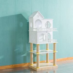 Mainan hewan peliharaan kucing Aksesori keren kucing tiang pohon cakar kayu besar mewah kucing Sisal pohon dinding penggaruk - Product Image 5