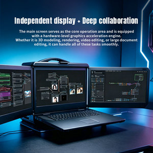 Triple Screen Rugged AI Workstation i7-14700 RTX 5000 Ada 64GB Portable Industrial <b>Computer</b> for UAV Control - Product Image 4