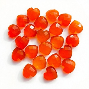 Piedra Preciosa Natural de Cornalina en Forma de Corazón Facetada de 10 mm, Colgante de Corazón Tallado a Mano, Piedra Suelta al por Mayor para Fabricación de Joyería - Product Image 1