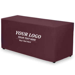 Wrinkle Free Custom Logo Trade Show Table Cover, Polyester Sublimation Table Cloth For Exhibition Booth Brand Display Custom - Product Image 1