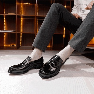 Nouveaux Mocassins Formels en Cuir Cordovan à Enfiler, Imperméables, Respirants, Résistants à l'Usure, Semelle <span class=keywords><strong>Goodyear</strong></span>, à Pompons, Automne/<span class=keywords><strong>Hiver</strong></span> - Product Image 4