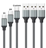 Kabel Data LS441 2.4A Micro USB Type C TPE 1M 2M V8 USB Type-C untuk Ponsel, Kabel Pengisian Cepat