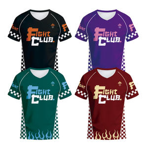 Camiseta Deportiva Personalizada de Poliéster con Mangas Raglán para Hombre, Diseño de Cuello en V, Impresión por Sublimación, Camiseta de Fútbol - Product Image 3