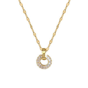 Conjunto de Collar y Pendientes de Acero Inoxidable y Titanio para Mujer, Joyería de Aro con Diamantes, Dos Piezas, Elegante, Moderno y de Lujo - Product Image 2