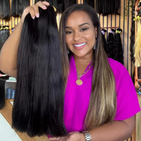 Rambut Manusia 100% Asli Tanpa Sambungan Remy Vietnam Rambut Lurus Untuk Kepang Warna Hitam Alami 613 Pirang 30 inci