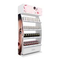 Nouveau magasin professionnel de soins de la peau, conception de magasin de maquillage de détail en bois blanc vitrine d'affichage cosmétique
