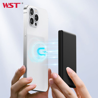 Nouvelles batteries externes d'extérieur WST 2025 5000 mAh, mini chargeur mobile avec affichage numérique LED, batterie externe magnétique sans fil