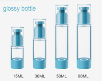 Flacon cosmétique double usage personnalisé de 15 ml à 80 ml, flacon pulvérisateur sans air portable pour soins de la peau et flacon pompe pour lotion, sérum et tonique