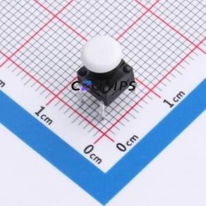 TSW06111-090B331CA-003E Tactile Switch Through hole-4P,6.1x6.1mm Switch Single Pole Single Throw Round Button 1.8N 6.1mm - Product Image 1