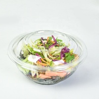 Conteneur d'emballage alimentaire jetable en PET recyclé, transparent, 16 oz, 24 oz, bols ronds en plastique pour salade de fruits avec couvercles