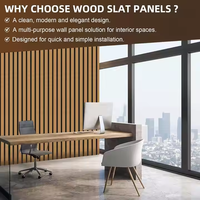 Panneau mural moderne en MDF à lattes de bois 3D avec isolation thermique et insonorisation pour la décoration des plafonds et des murs de la salle à manger domestique