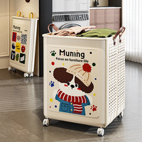 Panier à linge pliable en gros motif dessin animé, bac de rangement multifonctionnel grande capacité ajouré et respirant pour jouets et collations à la maison