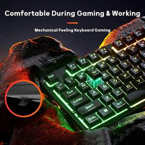 Teclado para Juegos K521 Classic Rainbow LED, 104 Teclas, Membrana con Cable, con Teclas Multimedia, Cable USB para Computadora Portátil y PC - Product Image 3