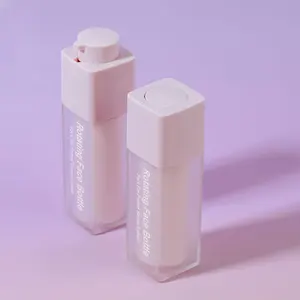 Bouteille de pompe sans air en plastique cosmétique bon marché boucle rotative bouteille de lotion bouteille de liquide d'essence