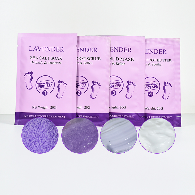 Lavande 4 étape de sucre Srcut Pedi Kit