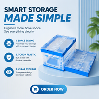 Boîte de rangement pliable pour la maison, transparente, visible, murale, en plastique, empilable, organiseur de placard, OEM