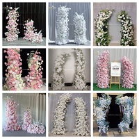 Arche de fleurs artificielles en soie blanche de nouvelle conception 2026, faite à la main, de haute qualité, support de fond en forme de cœur, 8 pieds, luxe, fête des mères
