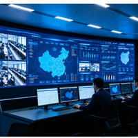 Écran LED grand format TOPvision pour salle de contrôle intérieure, mur d'affichage multi-split pour centre de commande et de surveillance