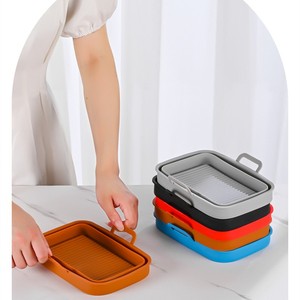 หม้ออบซิลิโคนทรงสี่เหลี่ยมพับได้หม้อทอดไร้น้ำมันซิลิโคน - Product Image 6