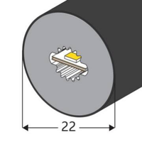 ODM D22 DMX 360 Degrés Néon 12V Lumières LED pour Clubs Noir 360 RGB LED Tube Néon Flexible en Silicone pour Clubs et Festivals de Musique