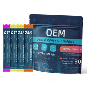 OEM dành cho người lớn thấp calorie điện bột hydrat hó<span class=keywords><strong>a</strong></span> gói Lemon flavour ngọt năng lượng uống Halal chứng nhận thể thao - Product Image 1