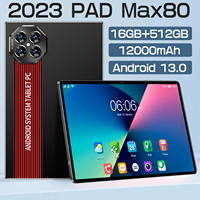 Tablette de divertissement portable ultra-mince de haute qualité MAX80, corps noir, argenté et bleu luxueux, résolution HD 1280*800