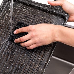 Plancha para Asar de 47*29cm, Ecológica, de <span class=keywords><strong>Aluminio</strong></span> <span class=keywords><strong>Fundido</strong></span>, Negra, Resistente al Calor, Antiadherente, para Cocina de Gas e Inducción, Uso General - Product Image 4