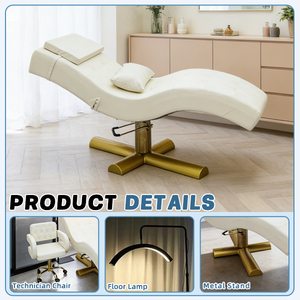 Lüks Modern Güzellik Yatakları Salon Mobilyaları Rahat Yüz Bakım Koltuğu Başlıklı Yüz Spa Masaj Yatağı Güzellik Salonu İstasyonu için - Product Image 6