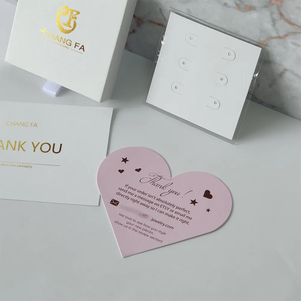 Wholesale Custom Luxury High Quality Gold Foil Thank You Card For Small Business With Logo