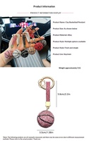 Porte-clés de basket-ball en cristal, porte-clés en diamant complet, pendentif pour sac, accessoire pour porte-clés de voiture, porte-clés de basket-ball en strass