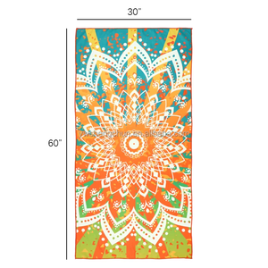 Serviette de plage en microfibre respirante à séchage rapide avec imprimé animal tropical d'été et rayures numériques - Product Image 5