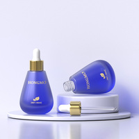 Vente en gros Flacon compte-gouttes vide rond en forme d'ampoule 30ml 50ml verre transparent dépoli parfum cosmétique huile essentielle