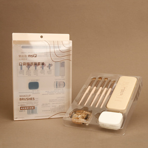 Juego <span class=keywords><strong>de</strong></span> brochas <span class=keywords><strong>de</strong></span> ojo con gancho personalizado con cajas <span class=keywords><strong>de</strong></span> plástico <span class=keywords><strong>de</strong></span> PVC PET transparente Blister <span class=keywords><strong>de</strong></span> embalaje personalizado - Product Image 1