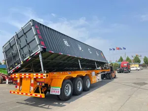 WSホット販売3アクスル貨物輸送トラックトレーラー40フィートコンテナ側壁セミトレーラー