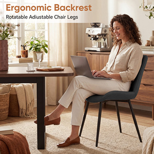 Modern Faux Leather Dining Chair with Ergonomic <b>Backrest</b> Stable Design Armless Crossed Legs for Home Office & Hotel Use - Product Image 4