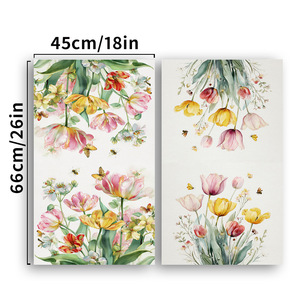 Floral Kitchen <b>Towels</b> 45x66cm <b>Microfiber</b> Set Of 2 For Home Decor And Dish Use - Product Image 1