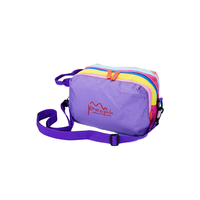 Sac à dos d'extérieur tendance et écologique en nylon color-block avec fermeture éclair, compartiments à trois couches, grande capacité, portable