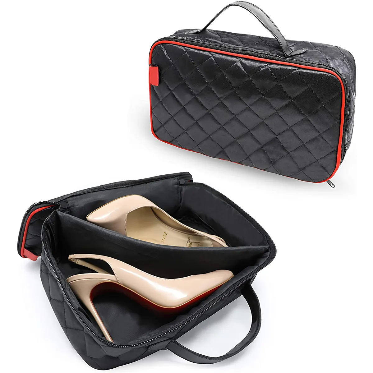 High Heel Shoe Organizer Travel Case Premium Quilted Portable Shoe Protective Storage Bag