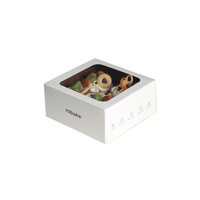 Boîte d'emballage pour cupcakes de style moderne personnalisée, boîte à croissants carrée 2 ou 4 pièces, boîtes à pâtisserie pour tartes aux œufs, contenants pour gâteaux et desserts