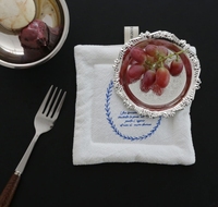 Sous-verres en tissu, tapis isolants tendance, sous-verres pour tasses à café, thème cuisine sud-est de la France, à la gloire des photos, set de table blanc