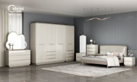 Lit double moderne de luxe italien, taille Queen/King, hauteur réglable, avec rangement, cadre en HDF, meubles de chambre à coucher