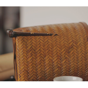 Seau à thé en bambou tressé, cuillère à thé pour six messieurs, aiguille à thé, pinces à thé, seau de rangement, organisateur de bureau, porte-stylo, fleur - Product Image 4