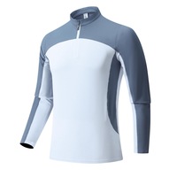 Veste de sport pour homme à manches longues, nouvelle collection automne/hiver, col montant, pour course à pied et randonnée en extérieur, séchage rapide, Spandex/Polyester 220g, vêtements de loisirs