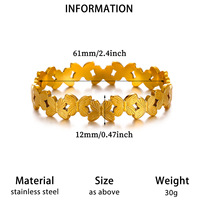 Bracciale a Petali di Fiore in Acciaio Inossidabile Placcato Oro, Impermeabile e Antiossidante, Bestseller su TikTok di Fanhua Jewelry