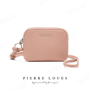 Pierre Loues Mini Coin <b>Purse</b> <b>Pink</b> Solid Color Neckband Wallet For Everyday Use - Product Image 4
